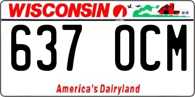 WI license plate 637OCM