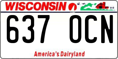 WI license plate 637OCN