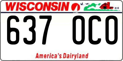WI license plate 637OCO