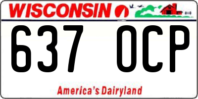 WI license plate 637OCP