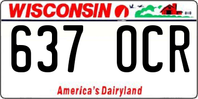 WI license plate 637OCR