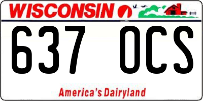 WI license plate 637OCS