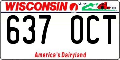 WI license plate 637OCT
