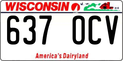 WI license plate 637OCV