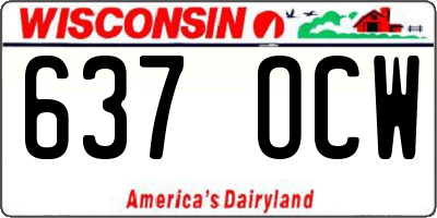 WI license plate 637OCW