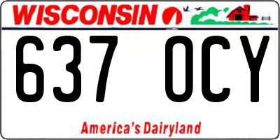 WI license plate 637OCY