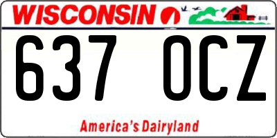 WI license plate 637OCZ