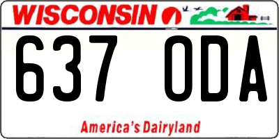 WI license plate 637ODA
