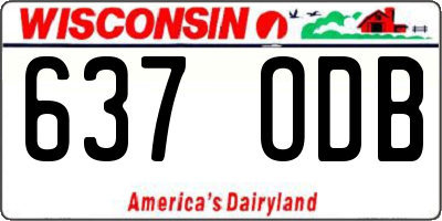 WI license plate 637ODB