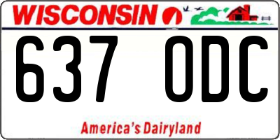 WI license plate 637ODC