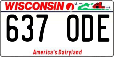 WI license plate 637ODE