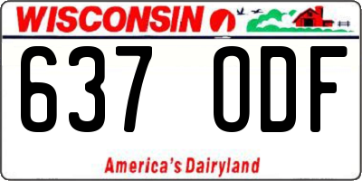 WI license plate 637ODF