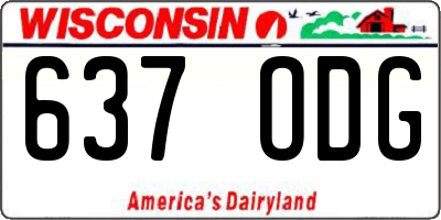 WI license plate 637ODG
