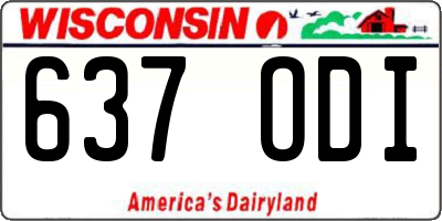 WI license plate 637ODI