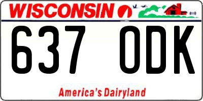 WI license plate 637ODK