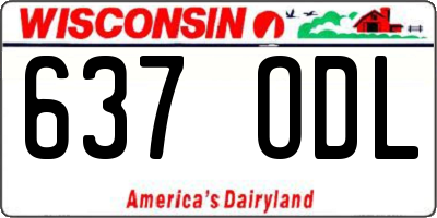 WI license plate 637ODL