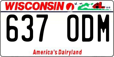 WI license plate 637ODM