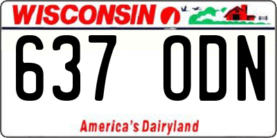 WI license plate 637ODN