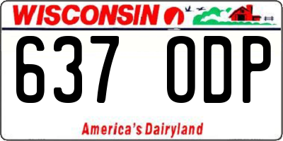 WI license plate 637ODP