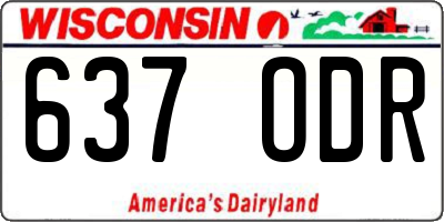 WI license plate 637ODR