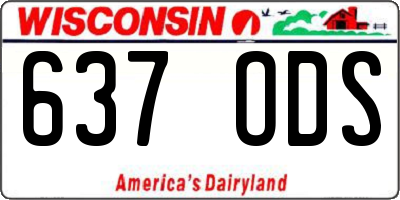 WI license plate 637ODS