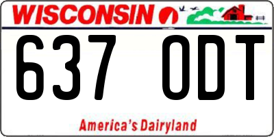 WI license plate 637ODT