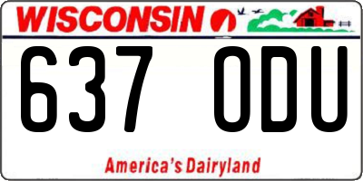 WI license plate 637ODU