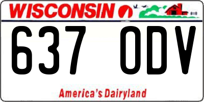 WI license plate 637ODV