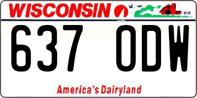 WI license plate 637ODW