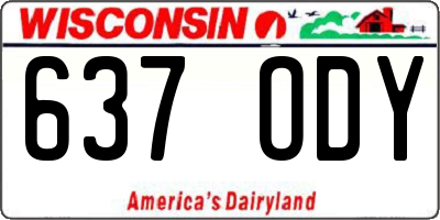 WI license plate 637ODY