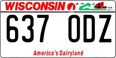 WI license plate 637ODZ