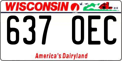 WI license plate 637OEC