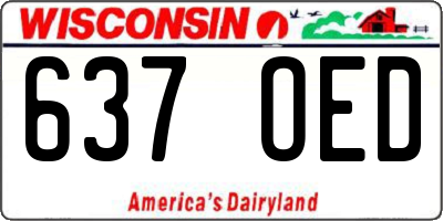 WI license plate 637OED