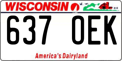 WI license plate 637OEK