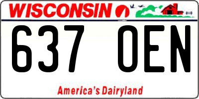 WI license plate 637OEN