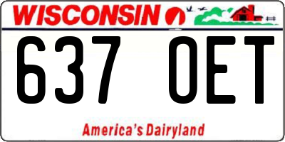 WI license plate 637OET