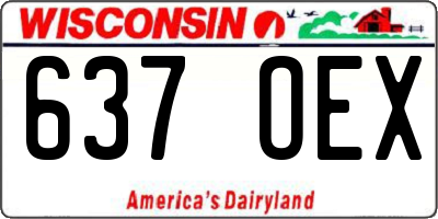 WI license plate 637OEX