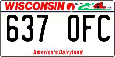 WI license plate 637OFC