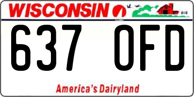 WI license plate 637OFD