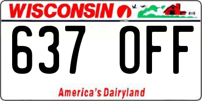 WI license plate 637OFF