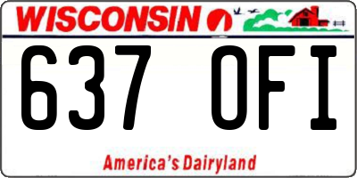 WI license plate 637OFI