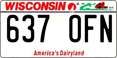 WI license plate 637OFN