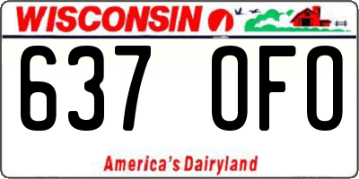 WI license plate 637OFO