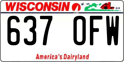 WI license plate 637OFW