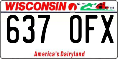 WI license plate 637OFX
