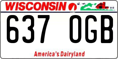 WI license plate 637OGB
