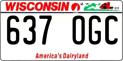 WI license plate 637OGC