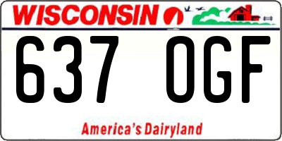 WI license plate 637OGF