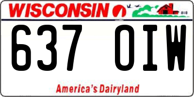 WI license plate 637OIW