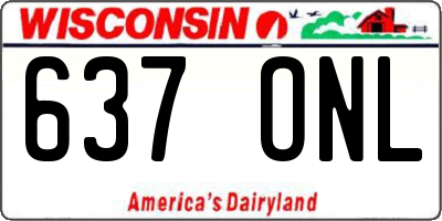 WI license plate 637ONL